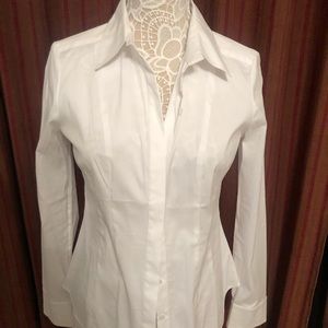 White House Black Market white button down blouse